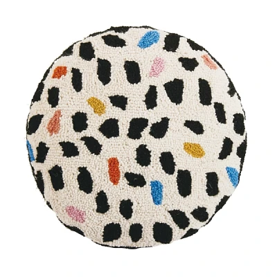 Hooked Dots Round Throw Pillow