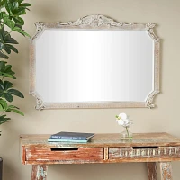 Cream Curved Corners Scroll Wall Mirror