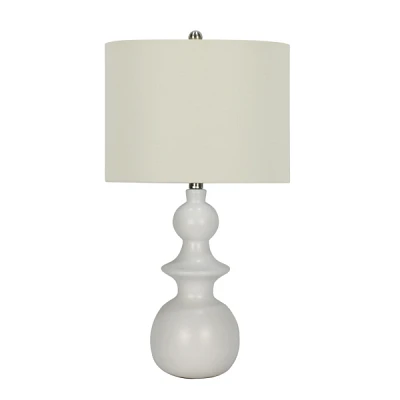 White Modern Spindle Table Lamp