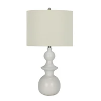 White Modern Spindle Table Lamp