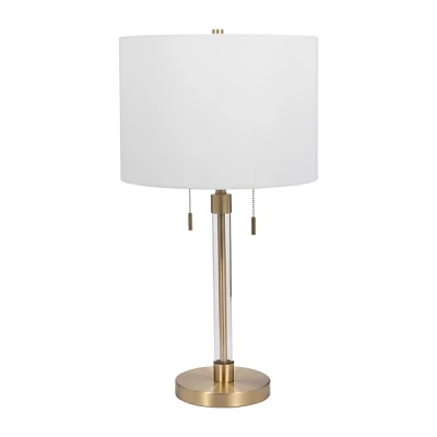 Gold Metal and Glass Double Pull Chain Table Lamp