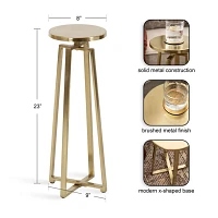 Round Zia Gold Metal Accent Table