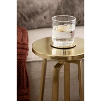 Round Zia Gold Metal Accent Table