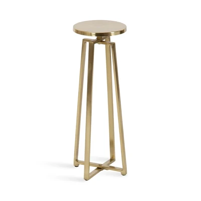 Round Zia Gold Metal Accent Table