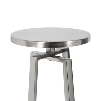 Round Zia Silver Metal Accent Table