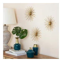Gold Starburst Wall Plaques, Set of 3