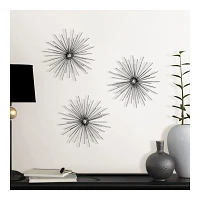 Silver Starburst Wall Plaques, Set of 3