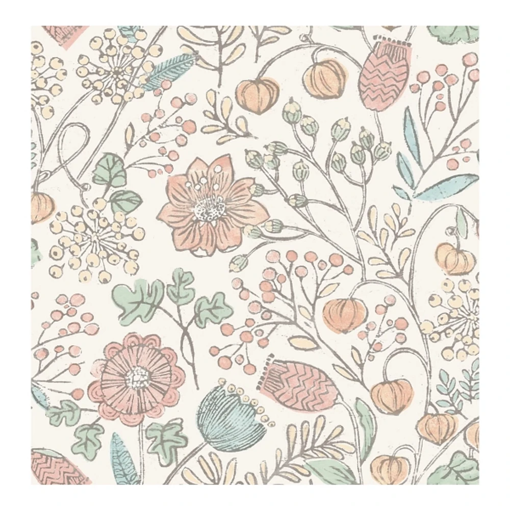 Vintage Woodland Floral Peel & Stick Wallpaper