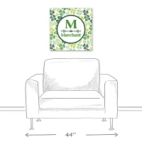 Clover Personalized Monogram Canvas Wall Plaque