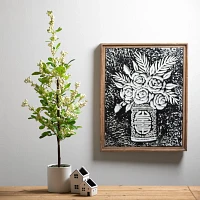 Black Hammered Metal Floral Bouquet Wall Plaque