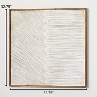 Whitewashed Textured Wood Framed Wall Plaque
