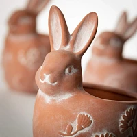 Terracotta Bunny Planters, Set of 3