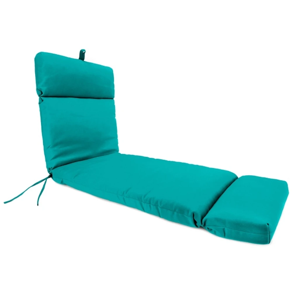 Turquoise Canvas French Edge Chaise Cushion