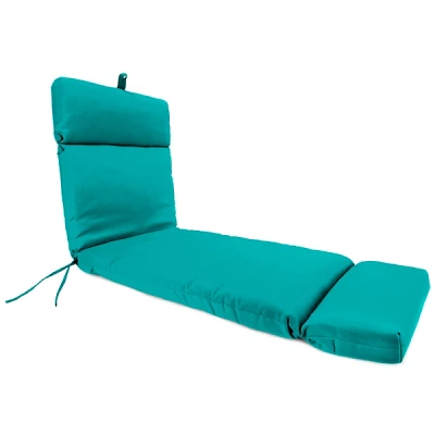 Turquoise Canvas French Edge Chaise Cushion
