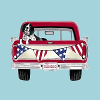 Dog in Truck and Plaid Outdoor Pillows, Set of 2