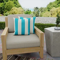 Turquoise Cabana Striped Outdoor Pillows, Set of 2