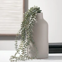 Matte Gray Ceramic Bottle Vase, 12 in.