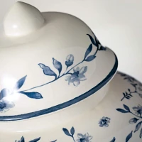 Blue Floral Ceramic Ginger Jar