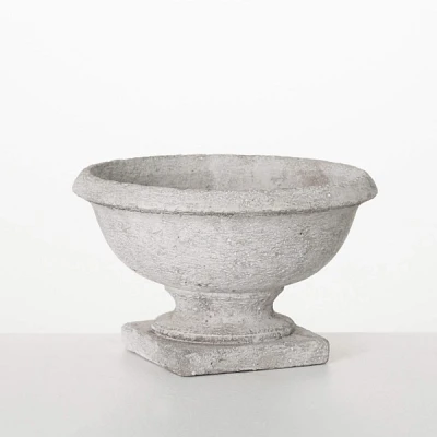 Gray Cement Urn Bowl, 6 in.