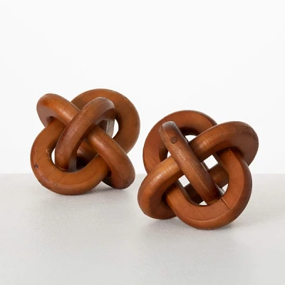 Natural Wooden Knots, Set of 2