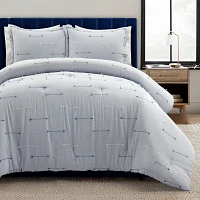 Gray Clip Jacquard 3-pc. King Comforter Set