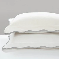Gray Scalloped Edge 3-pc. Full/Queen Comforter Set