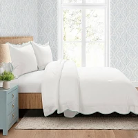 Blue Scalloped Edge 3-pc. King Comforter Set