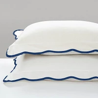 Navy Scalloped Edge 3-pc. Full/Queen Comforter Set