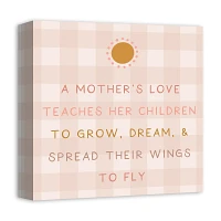 Pink Checkered A Mother's Love Canvas Art Print