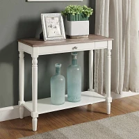 White and Natural Davis Console Table