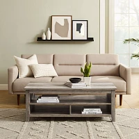 Graywash Grooved Side Panel Coffee Table