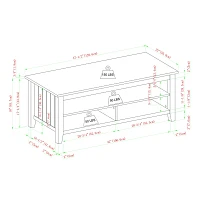 Graywash Grooved Side Panel Coffee Table