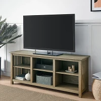 Driftwood Slatted Sides Media Cabinet