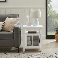 White Windowpane Accent Table