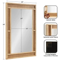 Natural Rattan Textured Rectangle Wall Mirror