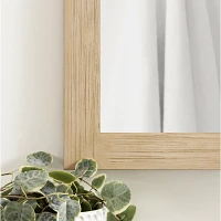 Natural Wood Metal Barn Door Wall Mirror