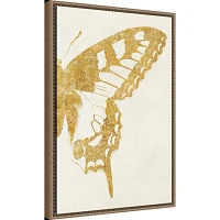 Gold Butterfly Wings Framed Canvas Art Print