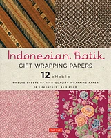 Indonesian Batik Gift Wrapping Papers - 12 Sheets