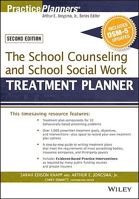 The School Counseling and School Social Work Treatment Planner, with DSM-5 Updates, 2nd Edition