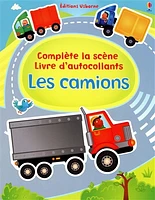 Complète la scène, les camions: livre d'autocollants