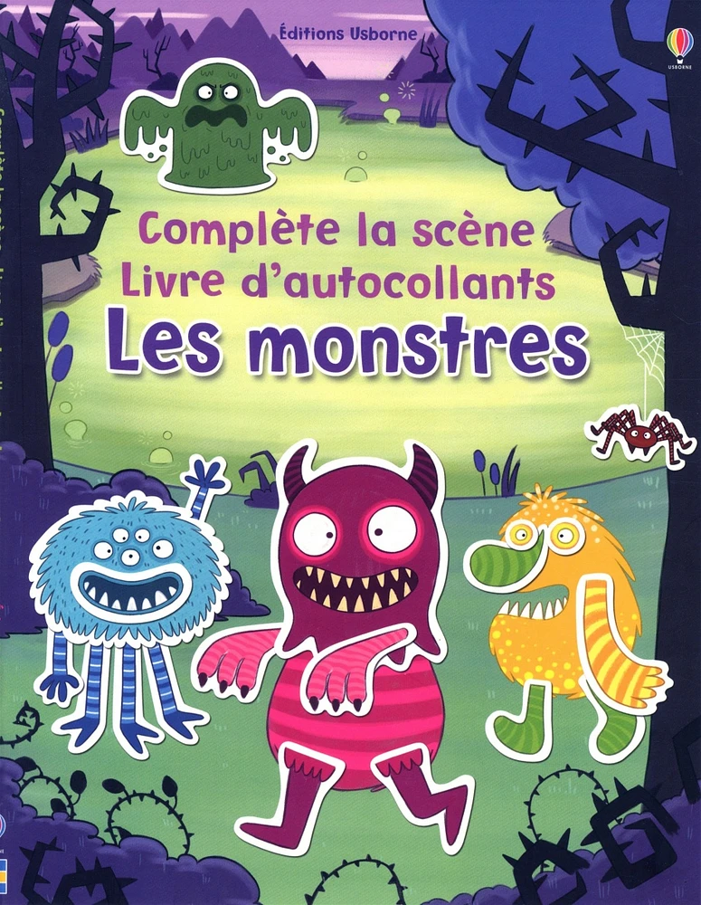 Monstres(Les): complète la scène, livre d'autocollants