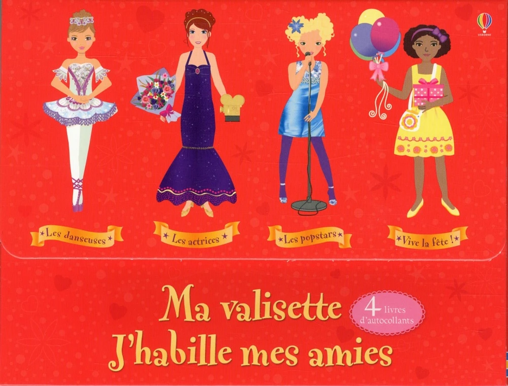 Ma valisette J'habille mes amies  4 livres d'autocollants