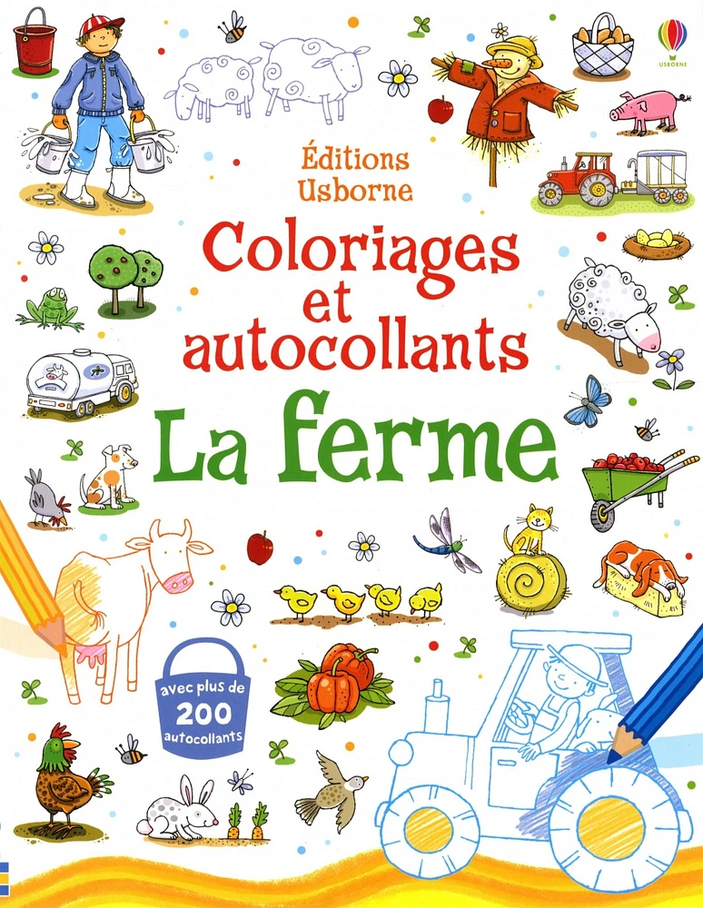 Coloriages et autocollants: La ferme