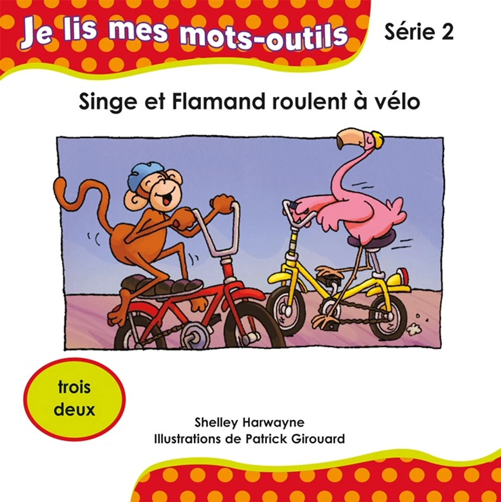 Singe et Flamand roulent à vélo