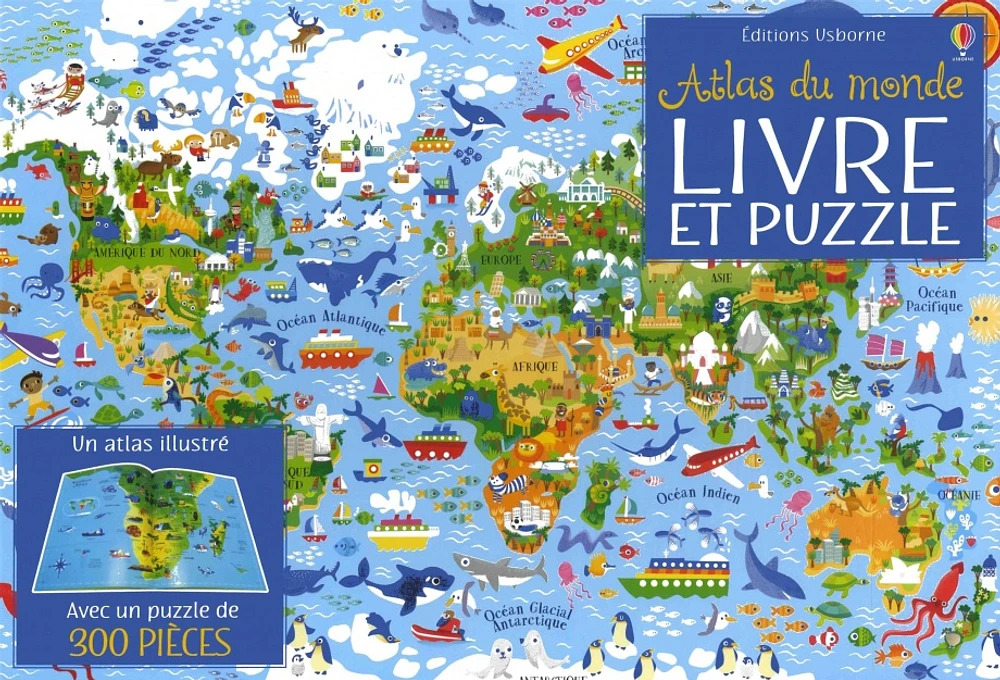 Atlas du monde : livre et puzzle