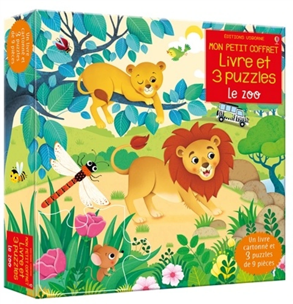 Le zoo : mon petit coffret livre et 3 puzzles