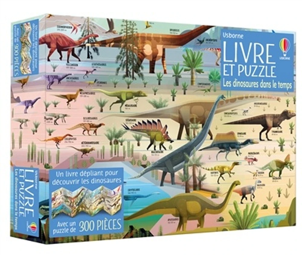 Les dinosaures dans le temps: livre et puzzle