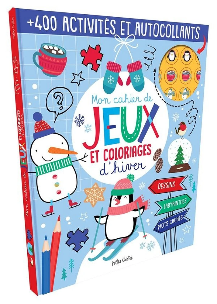 Mon cahier de jeux et coloriages d'hiver