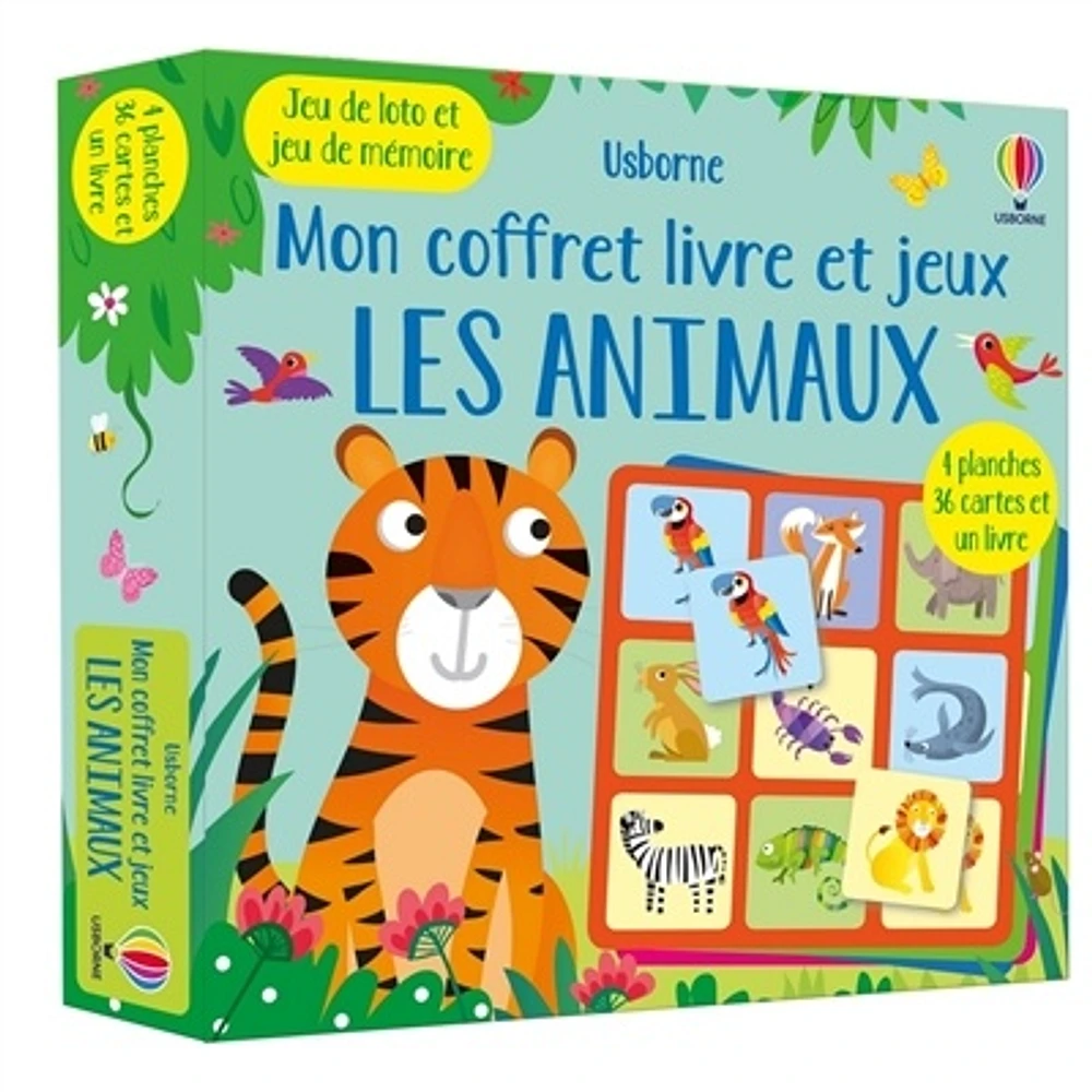 Les animaux: mon coffret livre et jeux : jeu de lot et jeu de