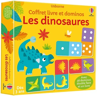 Les dinosaures : Mon coffret livre et dominos